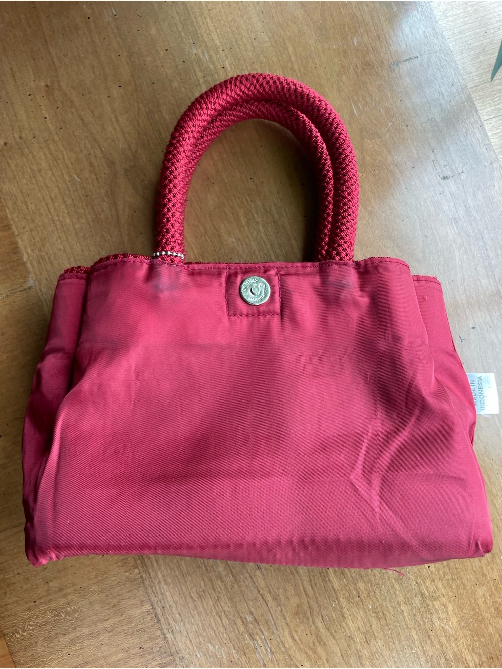 The Sak Red Crochet Top Handle Small Tote Bag - Picture 9 of 12